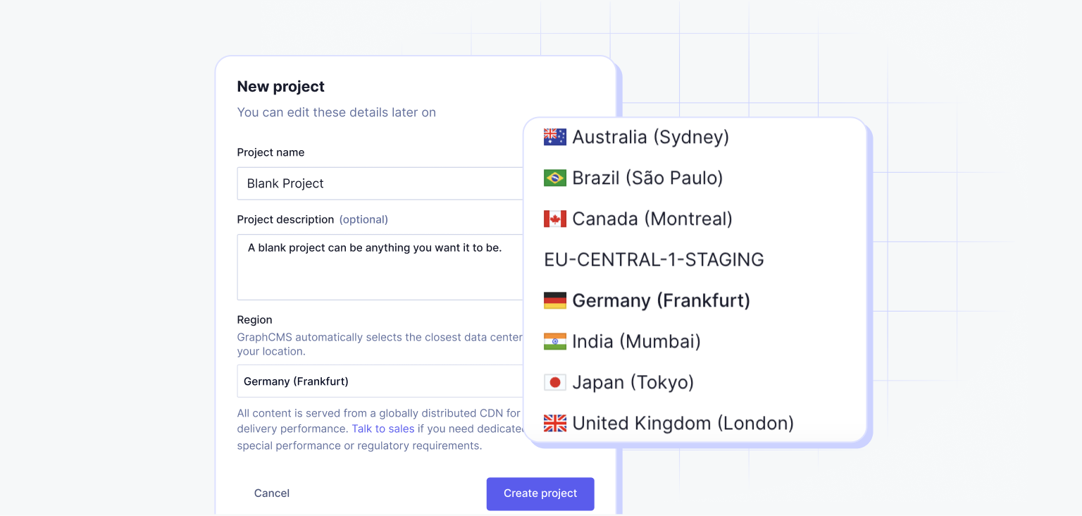 Hygraph headless CMS allows you to choose your datacenter location