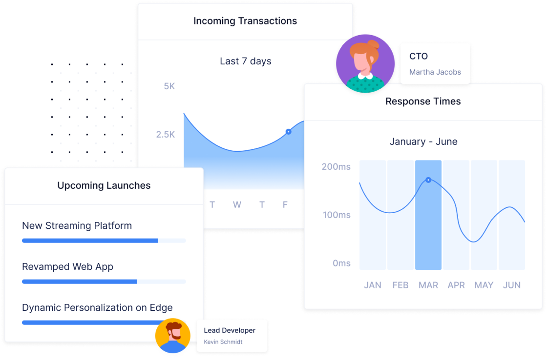 A collage of app components