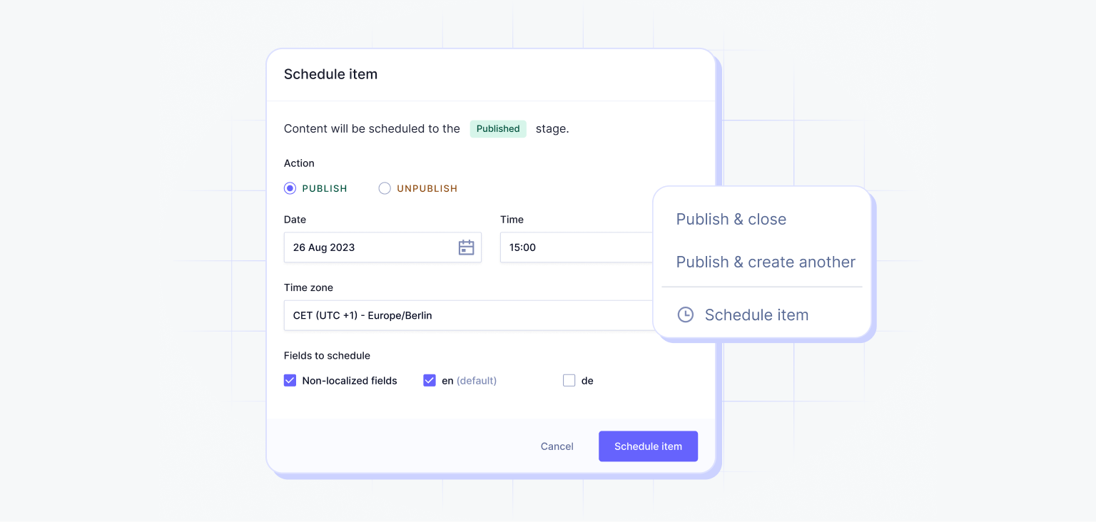 Scheduled publishing feature in Hygraph