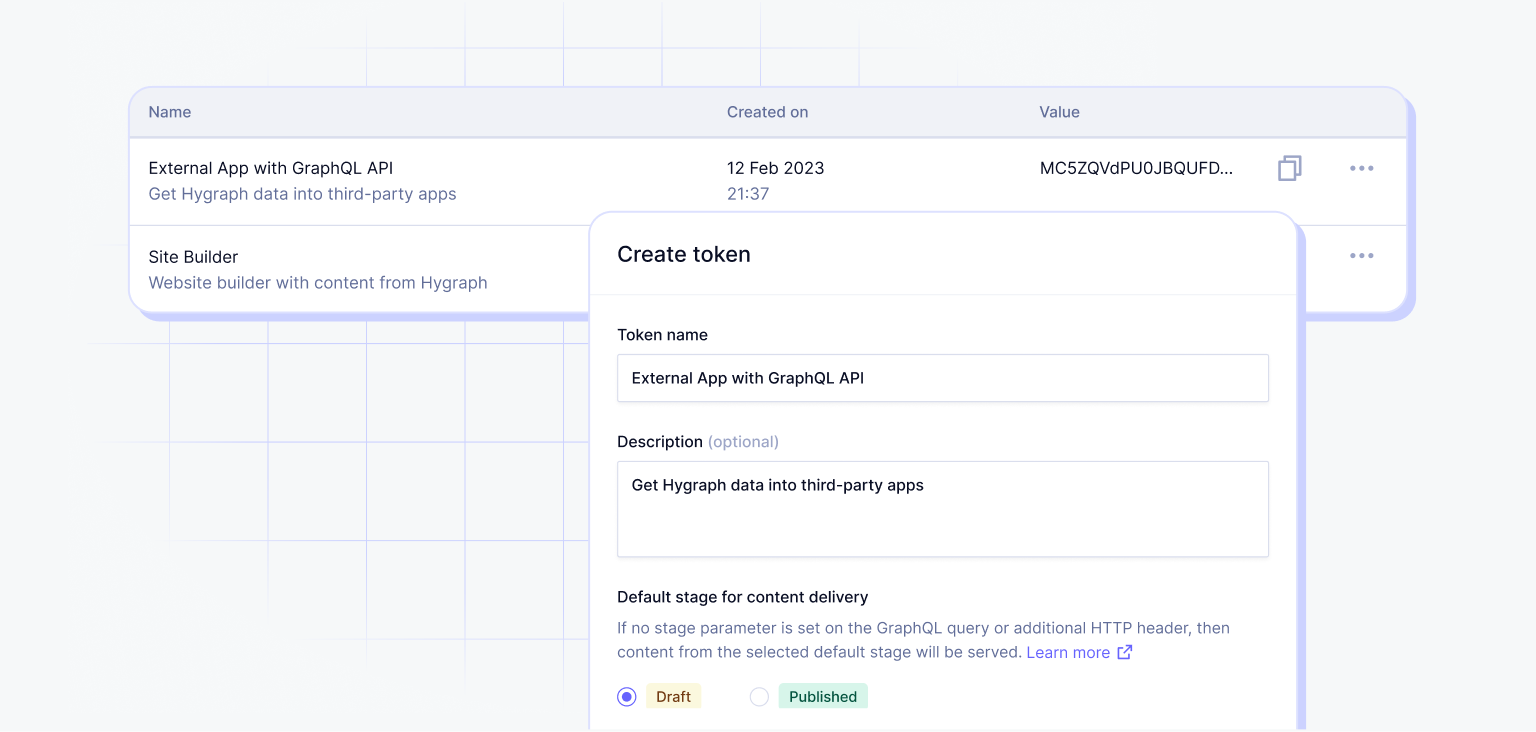 Permanent auth tokens in Hygraph