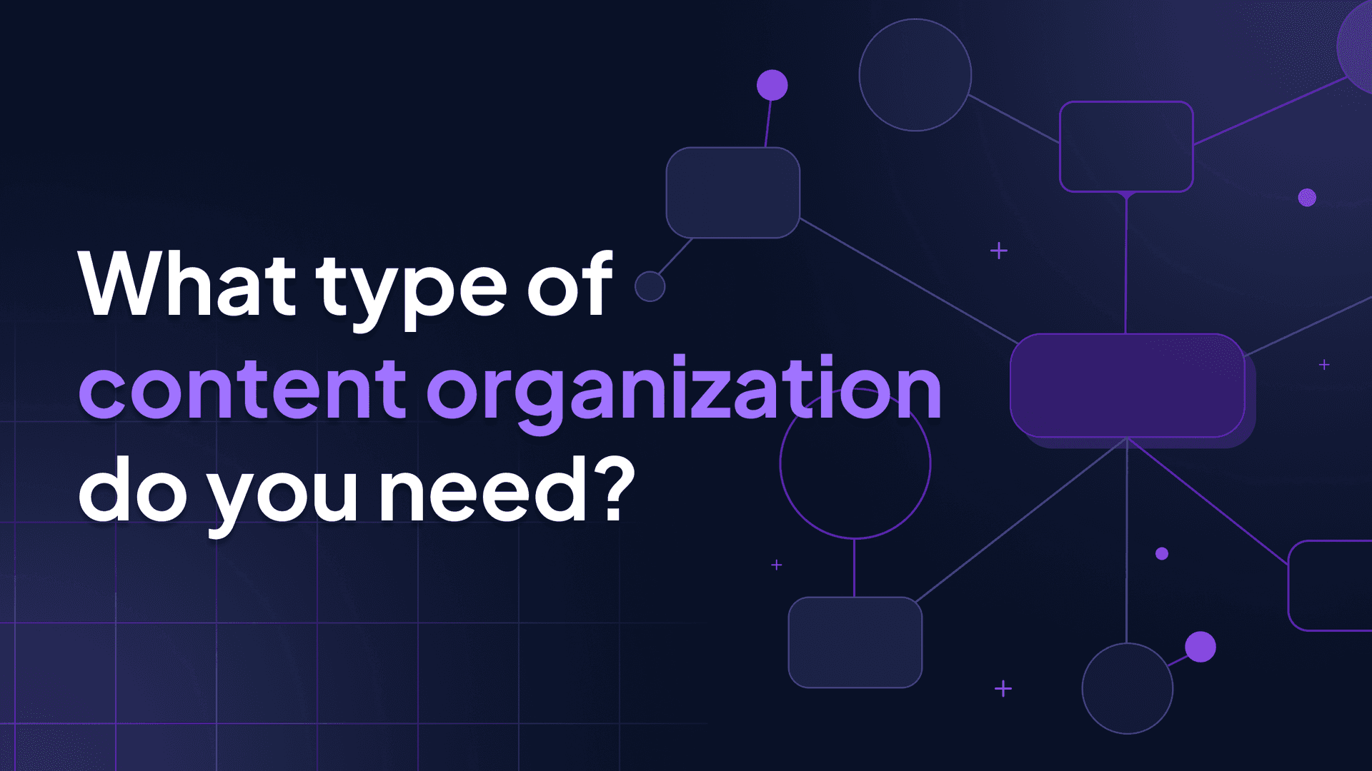 What type of content organization do you need