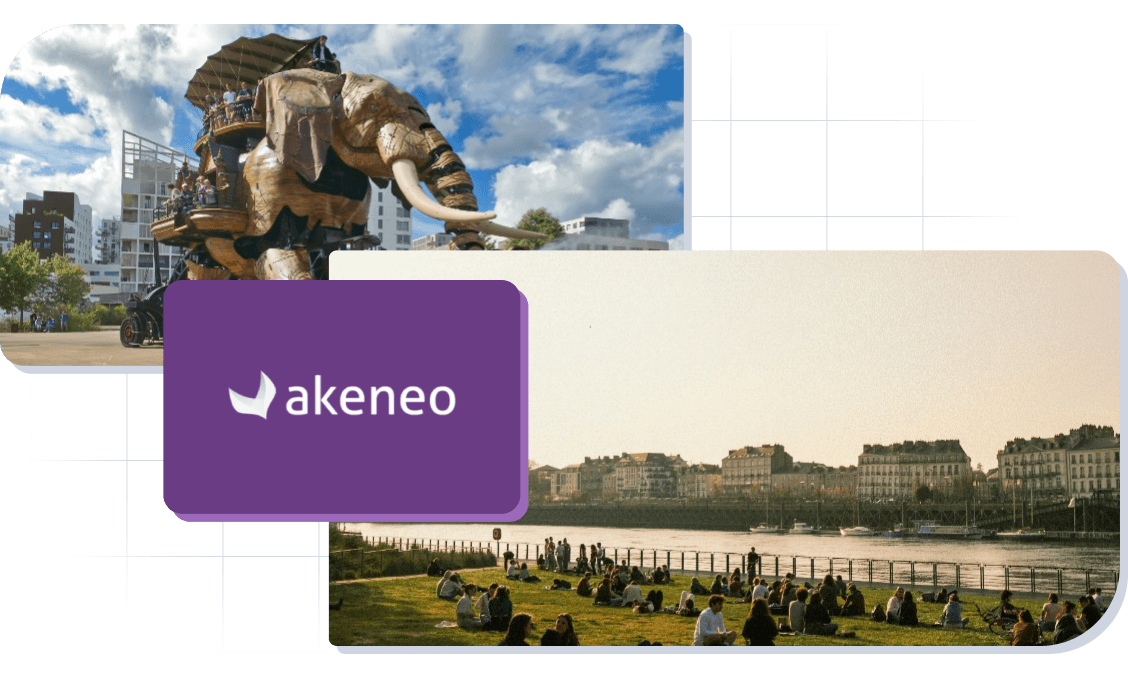 Images of Nantes and Akeneo logo