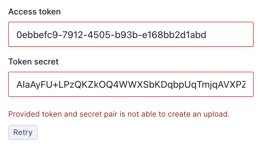 Mux - Provided token and secret pair is not able to create an upload