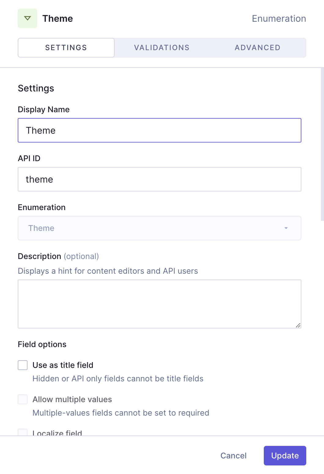 Card Type 1 component - Theme enumeration