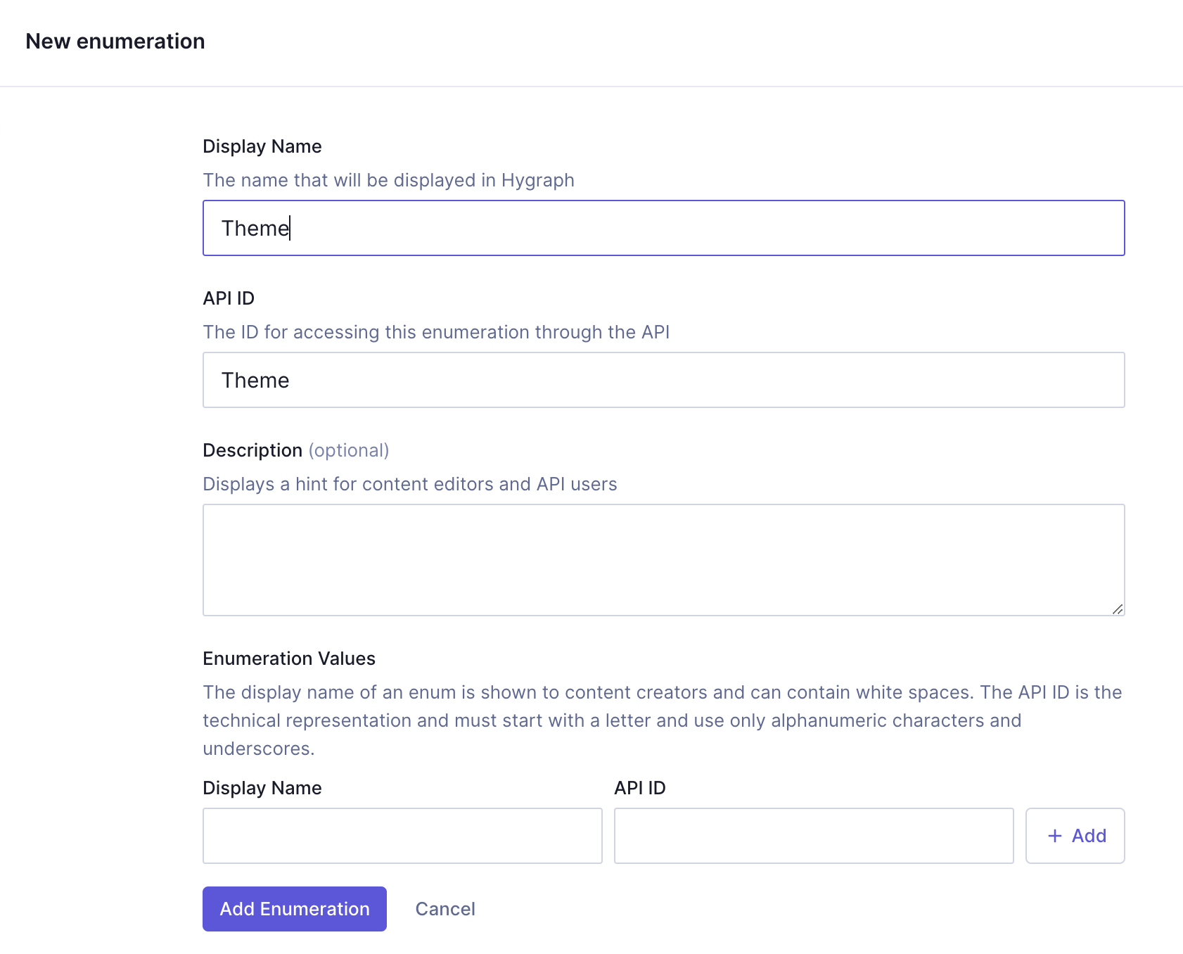 Theme enumeration