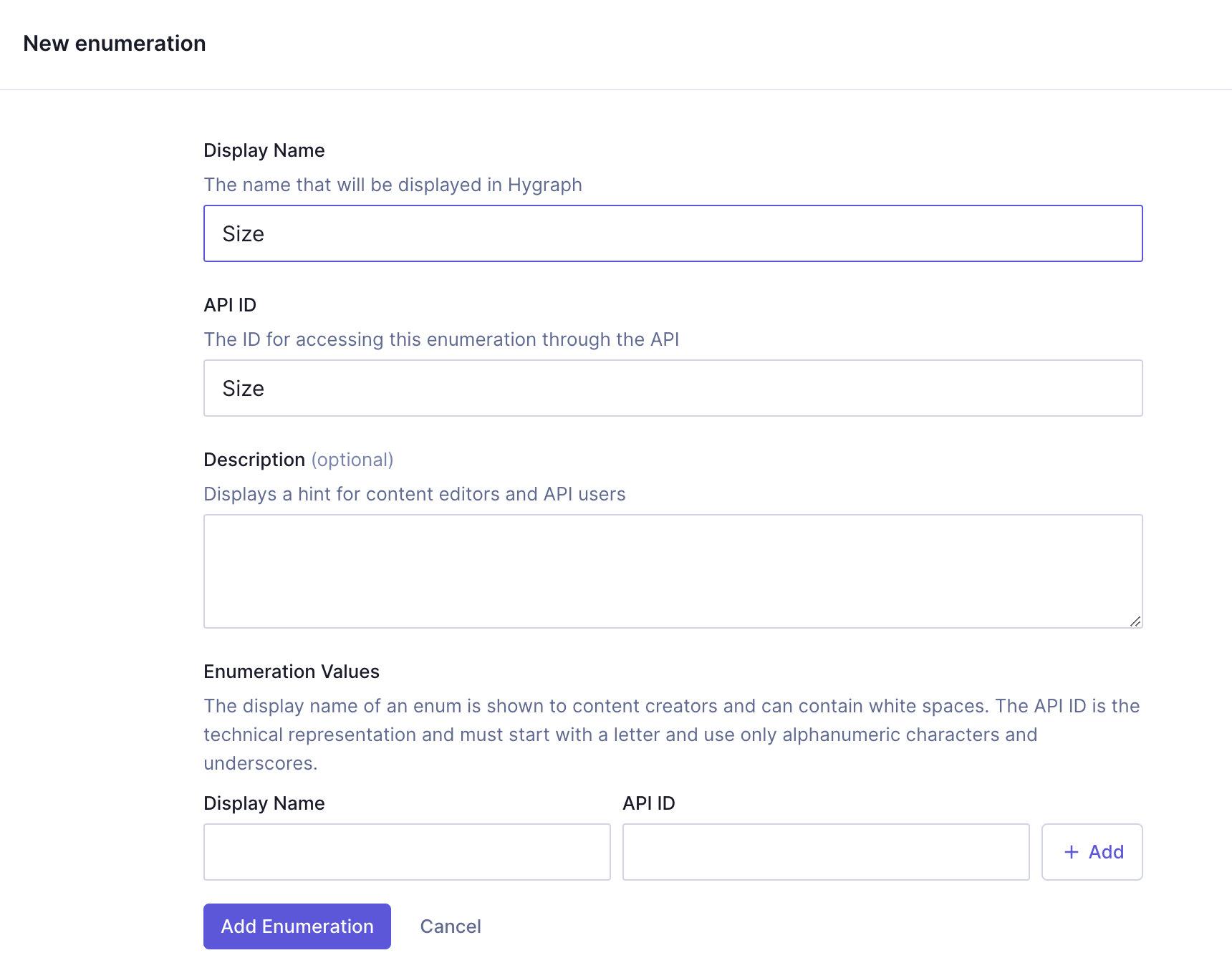 Styled CTA - Size enumeration