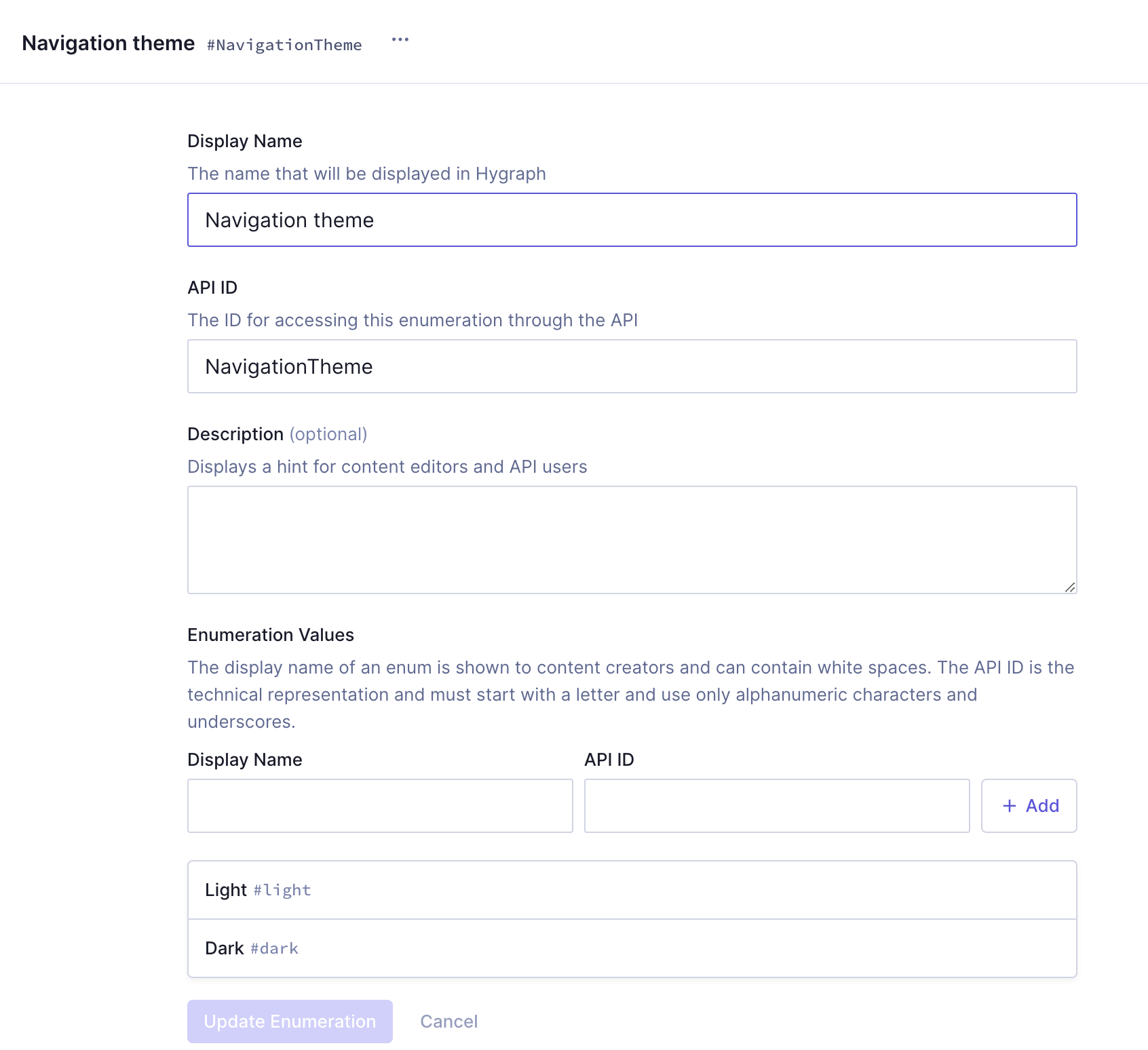 Sectioned navigation - Theme values