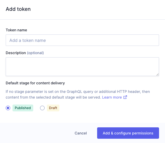 API Access - Add Tokens