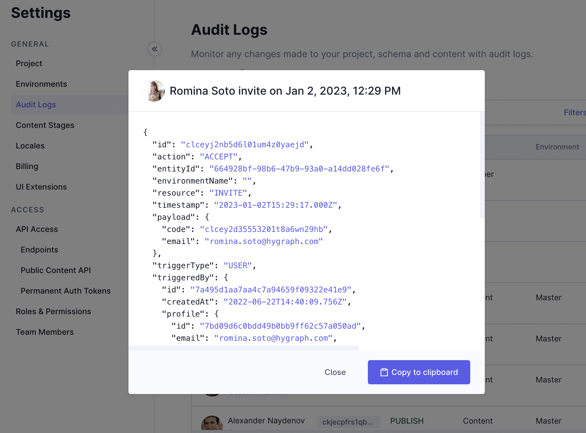 Audit Logs Details View