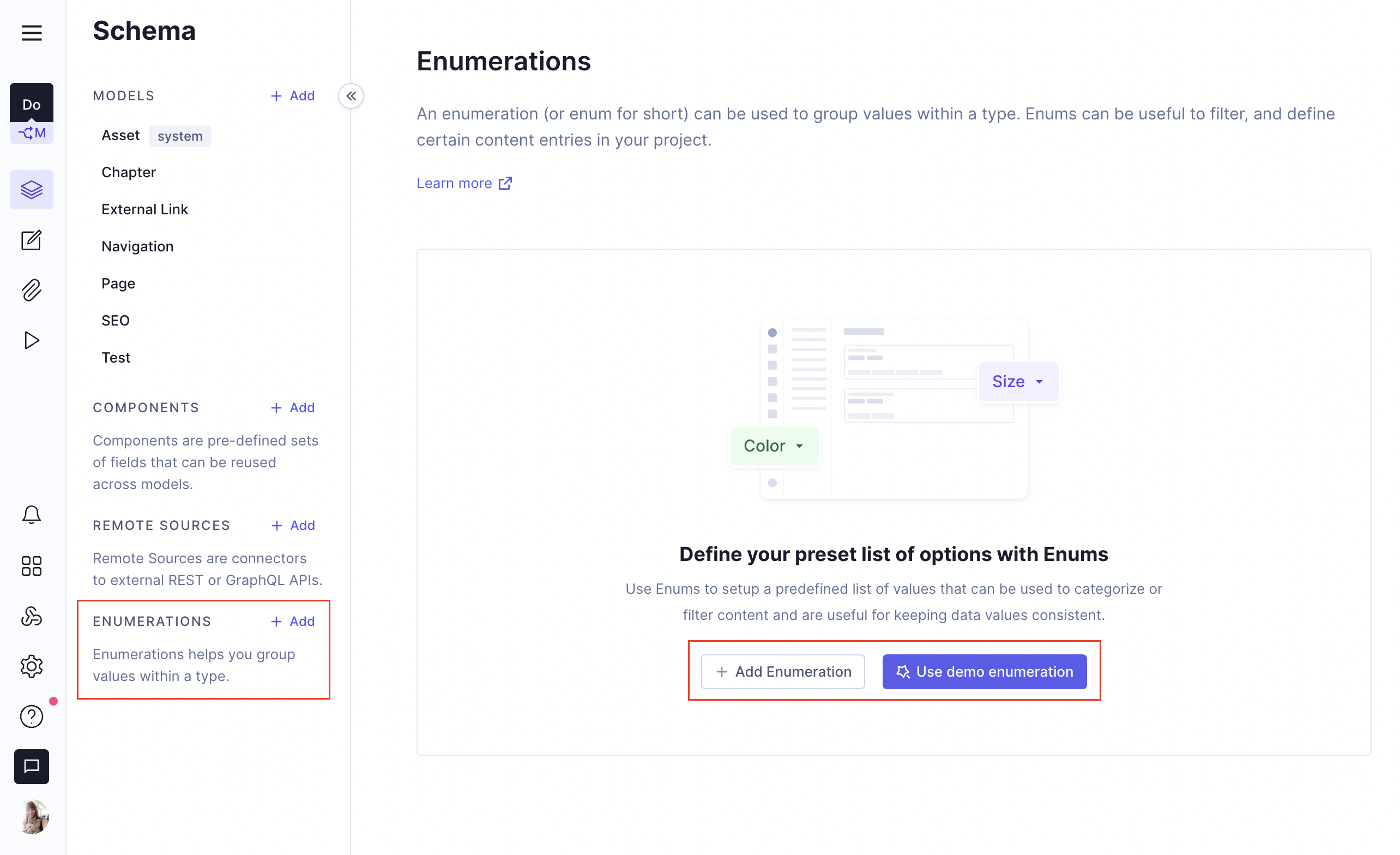 Create an enumeration