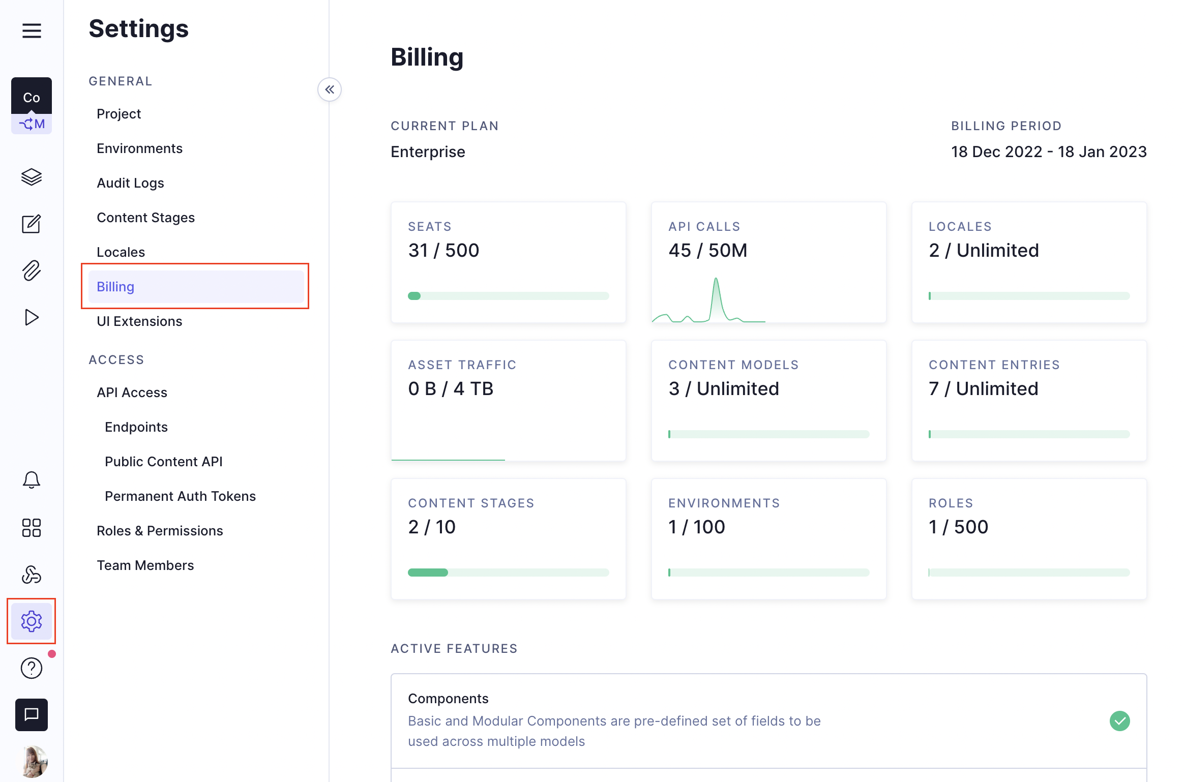 Billing details